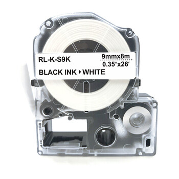 扬帆耐立标签机色带标签纸适用锦宫SR3900C 530C 550C 230C打印机标签色带9mm白底黑字KJ SS9K