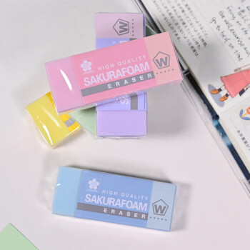 【全网低价】樱花(SAKURA)橡皮擦 马卡龙系列五彩套装 学生中高考试美术素描绘图XRFW100-5CP 5只装日本进口