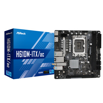华擎（ASRock）H610M-ITX/ac 迷你主板 支持cpu 12600KF/12400F/13600KF（Intel H610/LGA 1700）