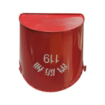 鲁强消防 LUQIANGFIRE 消防器材黄沙桶消防工具消防铁桶半圆形烤漆铁材质 一个价 企业定制