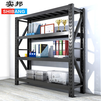 实邦（货架）黑色主架120*40*160=4层180kg 轻型货架 仓库货架