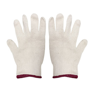 安美尚（ams） 本白原纱线手套劳保手套耐磨工作针织手套定做1双