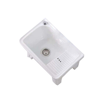 星期十阳台洗衣盆拖把池一体陶瓷拖布池自动下158+一键排污+喷枪龙头带溢水口58cm*39cm*40cm定制