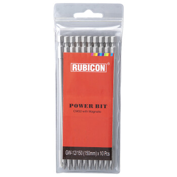 罗宾汉（RUBICON）S2单头十字风批头1/4批咀PH2带磁气动螺丝刀头加硬批嘴150mm 10支
