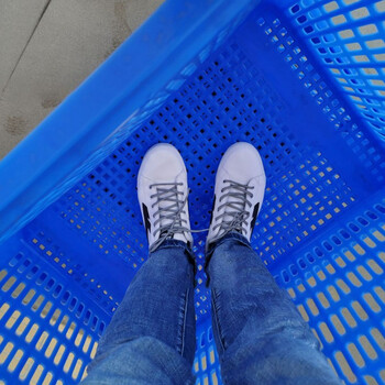 JN JIENBANGONG 周转筐 周转箩菜箩塑胶筐水果周转箩筐塑料周转筐服装周转箱新料 蓝色580*430*285mm