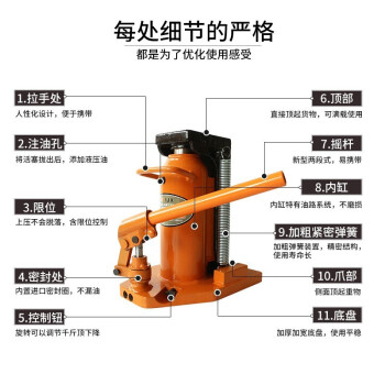 力虎王 爪式液压千斤顶 手摇立式低位重型起道机 爪部10吨顶部20吨