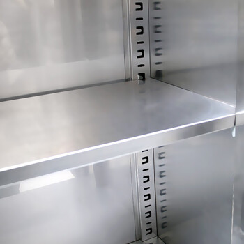 京顿JINGDUN 304不锈钢文件柜办公资料柜档案柜不锈钢财务凭证票据带锁玻璃储物柜 304通双节