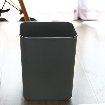 斯图加厚垃圾桶酒店客房垃圾桶不带盖直边宾馆餐厅纸篓办公室果皮垃圾桶 大号14L灰色