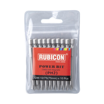 罗宾汉（RUBICON）S2单头十字风批头1/4批咀PH2带磁气动螺丝刀头加硬批嘴75mm 10支