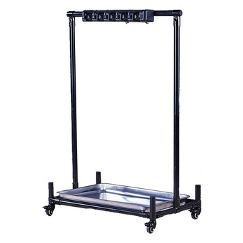 金诗洛 K403 落地式可移动拖把架 扫把墩布置物沥水架收纳清洁工具挂架 黑色24挂30勾