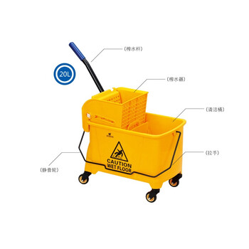 优易固（YOUYIGU）酒店用大号手动榨水车拖把桶保洁清洁车拧水桶挤水桶拖地桶墩布压水车062