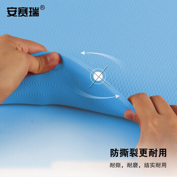 安赛瑞 防滑健身瑜伽垫 TPE健身地垫 183×61×0.6cm 加厚耐磨地垫 蓝 710808