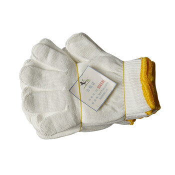 大杨159工地劳保手套12双 加厚耐磨600克白尼龙手套 高密度白线工作防护手套 定制