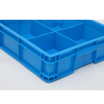 鸣固 塑料周转箱 分格箱 塑胶物料分隔盒五金工具盒零件多格盒 塑料箱螺丝盒正方四格355*355*105mm