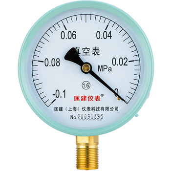 匡建仪表（CONJANT）Y-100真空压力表直径100mm M20*1.5螺纹径向安装-0.1+0mpa