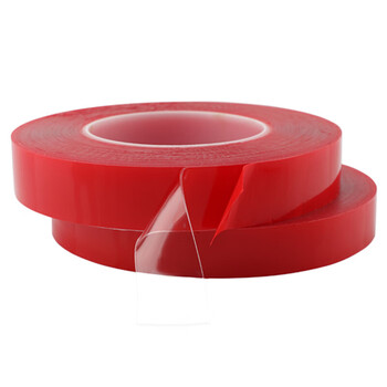 飞尔（FLYER）亚克力透明双面胶 强力无痕双面胶 透明防水双面胶带红【宽8mmX长3米】10卷起订