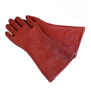 双安 12KV橡胶绝缘手套（直板）电工电力配电房用3KV高压带电作业手套 定做 1副