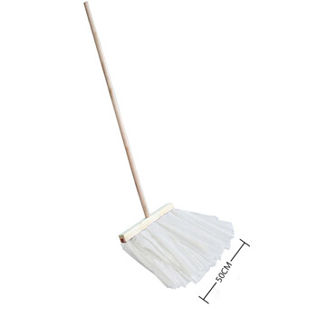 亿丽佳木杆墩布排拖老式尘推平头地板水尘拖宽头水泥地面地拖棉线吸水棉布拖（50cm无纺布）10把一组