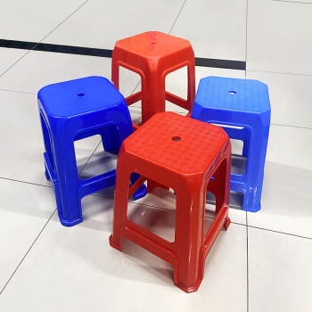 JN JIENBANGONG 搬运胶凳 塑料高凳大排档胶凳工厂流水线新塑料凳子 蓝色270*270*465mm