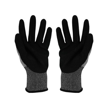 Raxwell 防切割手套D级13针丁腈磨砂劳保耐油防滑耐磨定做抗穿刺1副 8"/M RW2401