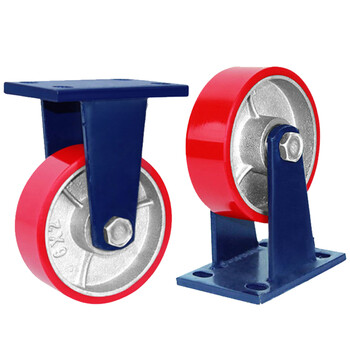 海斯迪克 HKT-12 超重型轮子 PU轮手推车轻音脚轮 定向轮5*2寸(载重600KG)