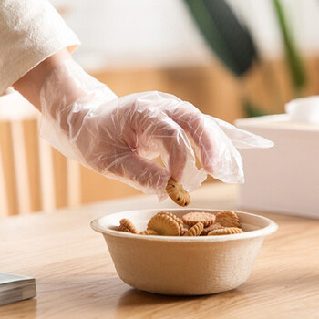 鸣固 一次性手套 透明CPE手套洗碗手套家务用防水防护手套劳保均码 100只/盒