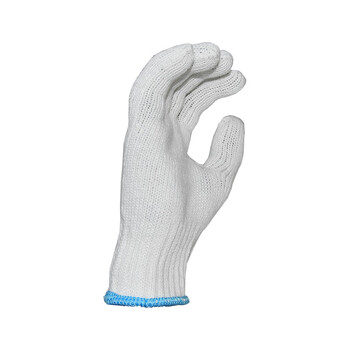 君御 700克七针毛纺线 劳保日常工地通用手套（蓝边）  毛纺线-白色*12副/打