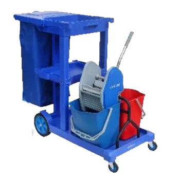 超宝（CHAOBAO）D-11-1C 多用途清洁手推车 蓝色 物业多功能清洁服务工具手推车 保洁车