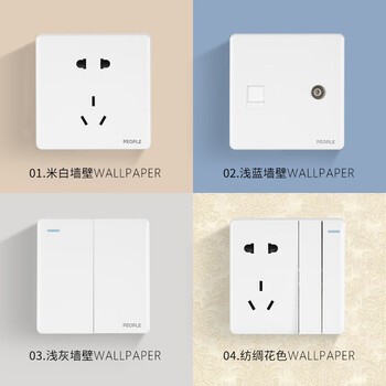 人民电器 开关插座 86型面板 明装 RM6 五孔插座RM6-ZL