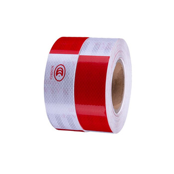 雷赢（LEIYING）车身反光贴 反光贴纸 汽车反光贴 3C反光贴 货车反光条 5cm*45m 红白色