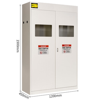 京度气瓶储存柜  三瓶实验室压缩气体柜医院高压实验室安全储存柜无报警器可定制 白色