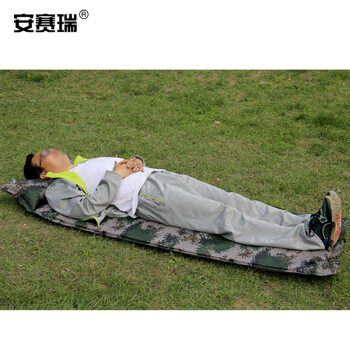 安赛瑞 户外分体充气垫 便携防潮睡垫单人充气床垫午餐垫可移动枕头帐篷应急睡垫 数码迷彩 300333