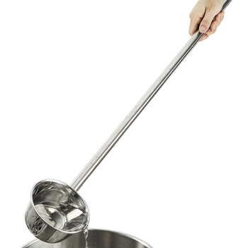 益美得 FH-1250 不锈钢水舀水瓢食堂酒店水勺长柄勺子 35CM长柄口径12CM