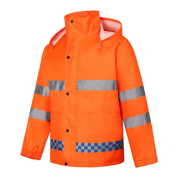 安小侠 户外分体雨衣公路养护环卫雨衣套装定制免费印反光字 橘色 XL