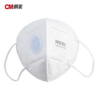 CM朝美 9001-3型 白色耳挂式【500只】带呼吸阀KN90防雾霾PM2.5防唾液飞沫颗粒物粉尘透气工业劳保民用口罩