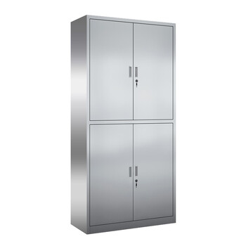 京顿JINGDUN 201不锈钢文件柜办公资料柜档案柜不锈钢财务凭证票据带锁玻璃储物柜 201通双节