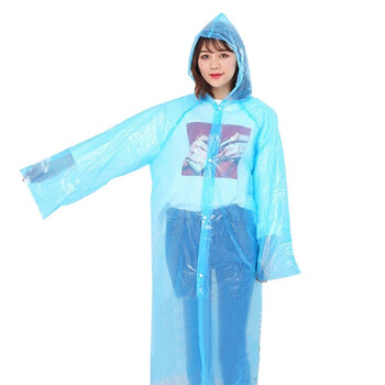 工者 雨衣EVA非一次性应急带帽连体雨衣可定制 80g开扣