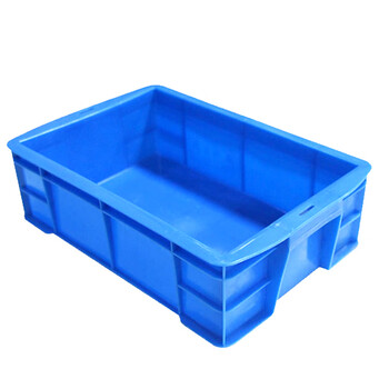 冰禹 BY-1187 塑料周转箱 蓝色加厚 可带盖整理箱  零件盒 物流箱 315箱 外尺寸350*240*105mm