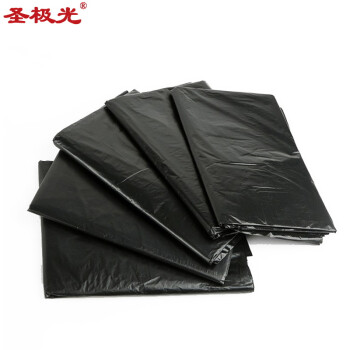 圣极光垃圾袋32*52cm多功能背心式塑料袋G02557手提款黑色50个装