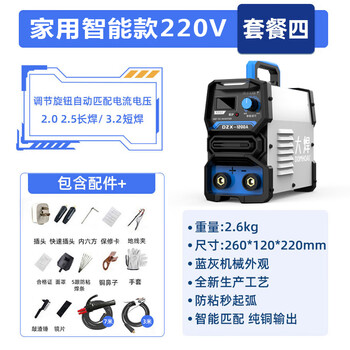 大焊电焊机小型220v两相电直流弧焊机逆变手提式迷你焊机 智能款220V【全套10米线】 DZX-1200A 