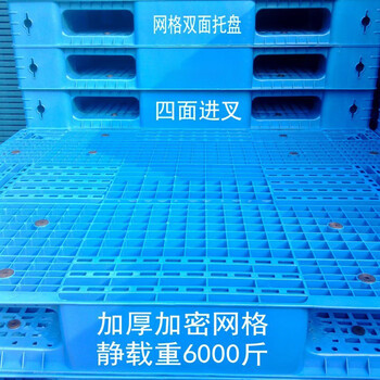 伏兴 网格双面塑料托盘 重型仓储物流卡板定制仓库防潮塑板货架托板 120x120x15cm加厚款