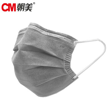 CM朝美 灰色4层含活性炭独立包装【1000只】防唾液飞沫细菌工业劳保pm2.5防雾霾粉尘花絮颗粒物一次性口罩