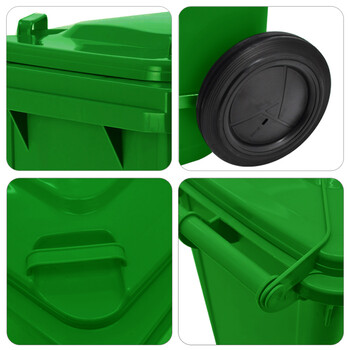 超宝（CHAOBAO）B-002 环卫酒店物业大号带盖垃圾桶 100L绿色