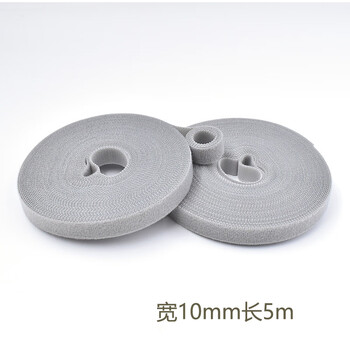 飞尔（FLYER）双面背靠背魔术贴 数据线理线带 自粘捆绑带【灰色宽10mm 长5m】5卷起批