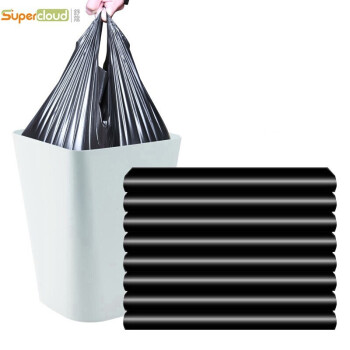 舒蔻(Supercloud) 物业垃圾袋平口 60*80cm*50只 2丝特大号加厚黑色