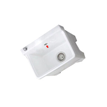 星期十阳台高脚陶瓷拖把池带腿拖布池落地式洗墩布池型号133一键排污带防溢水口48cm*34cm*48cm定制