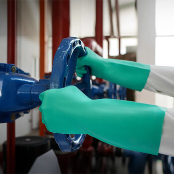 ANSELL 37-873 耐酸耐油工业手套丁腈橡胶清洁手套厨房家务洗碗工作胶皮手套 37-873 10# 12付 定做