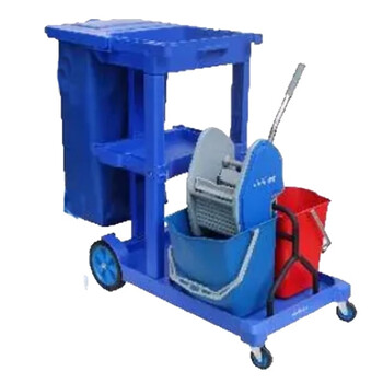 超宝（CHAOBAO）D-11-1C 多用途清洁手推车 蓝色 物业多功能清洁服务工具手推车 保洁车