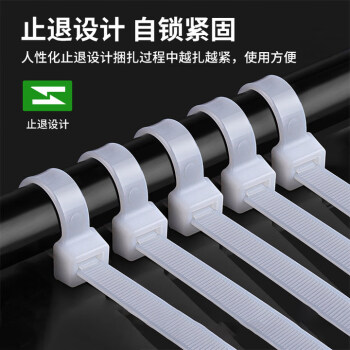HAILE尼龙扎带捆扎绑扎带扎线理线束线带自锁式扎带2.5*100mm 小号白色100根ZD-10-100