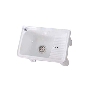 星期十阳台洗衣盆拖把池一体陶瓷拖布池自动下158+一键排污+喷枪龙头带溢水口58cm*39cm*40cm定制